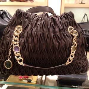 BVLGARI black monete willow calf tote ( LARGE )